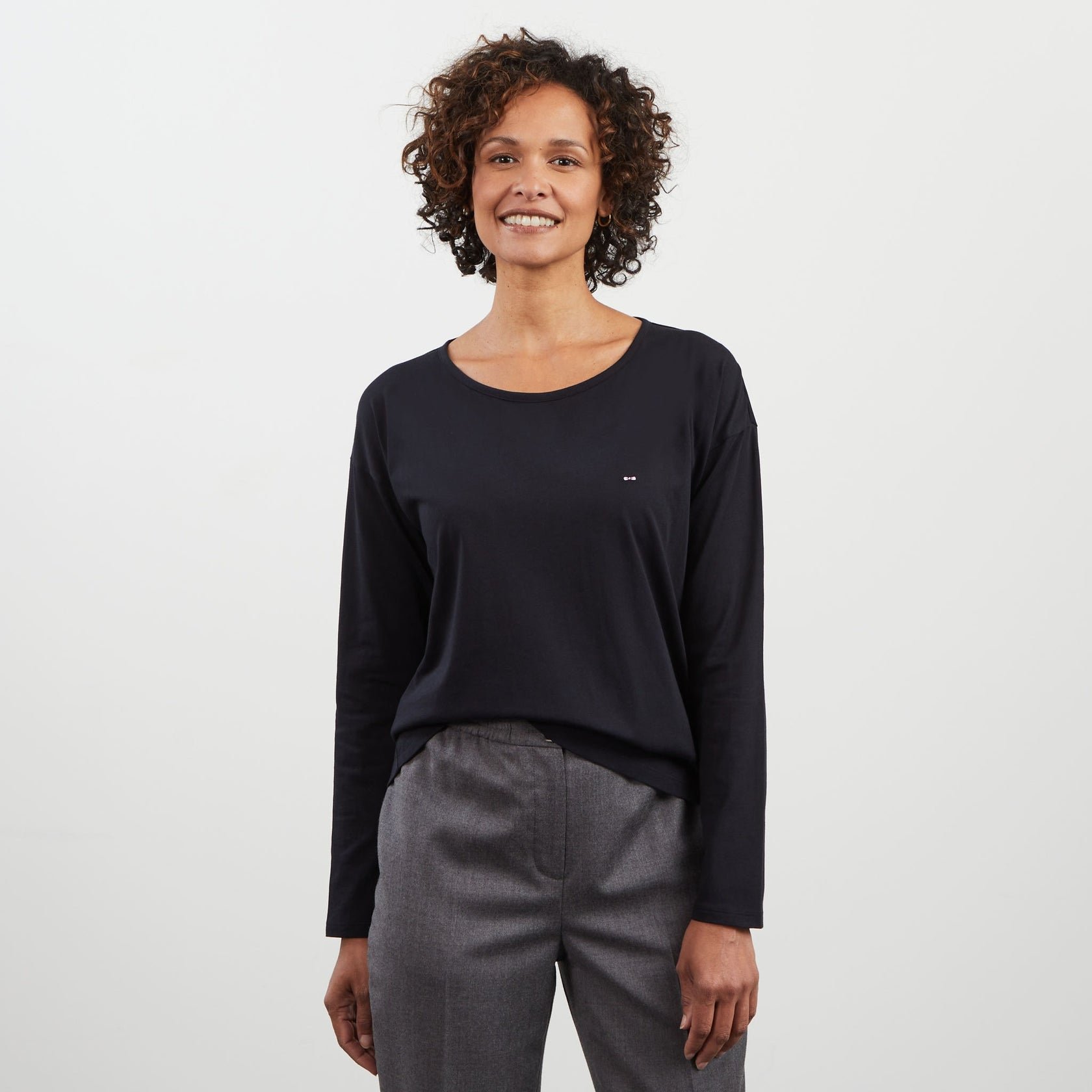 Tee shirt manches longues  Eden park H23MAITL0001 Noir