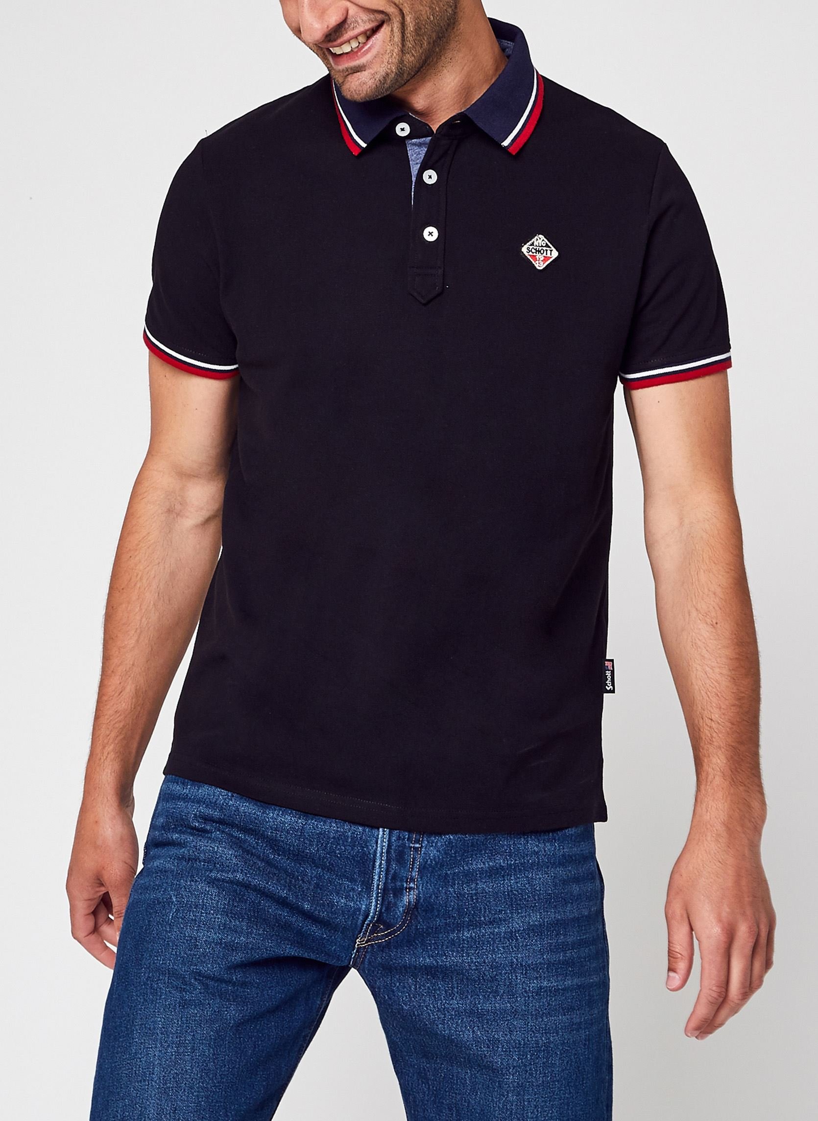 Polos manches courtes  Schott PSHARBOURS21 BLACK
