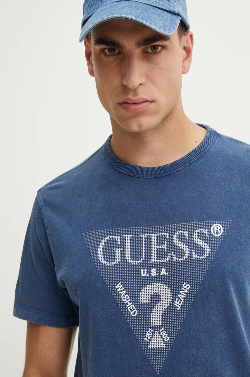 T-S manches courtes  Guess jeans M4YI05 I3Z14 G75N PENNANT BLUE