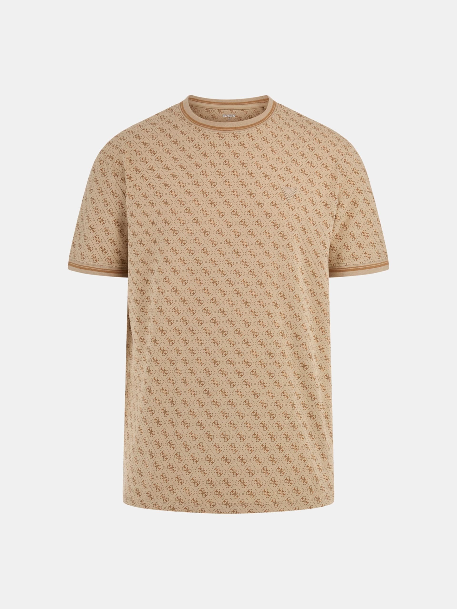 T-S manches courtes  Guess jeans Z2YI05 J1314 P13W 4G AOP BEIGE BLANCO