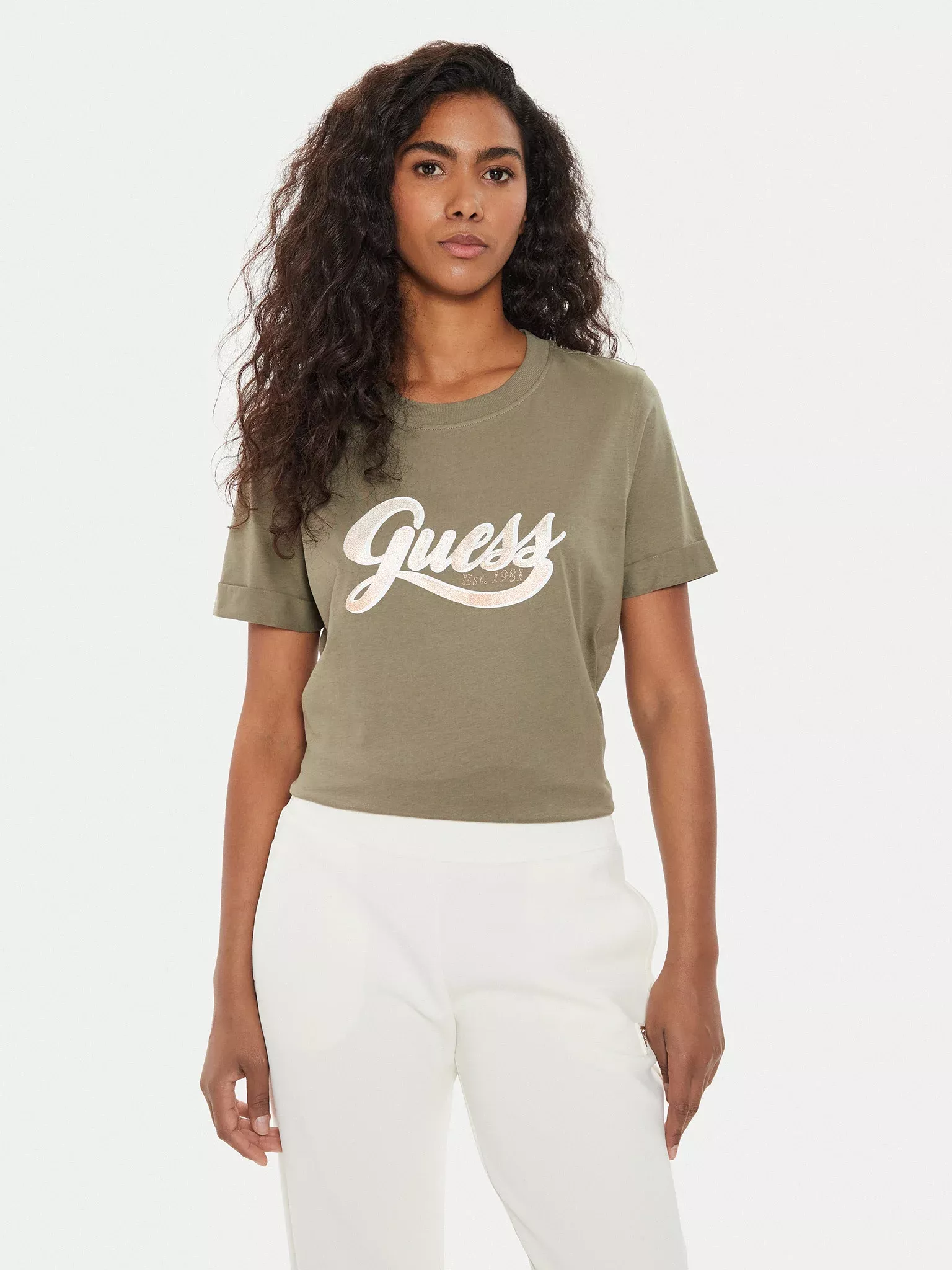 Tee shirt  Guess jeans W4YI09 JA914 G9D5 MOSSY GREEN