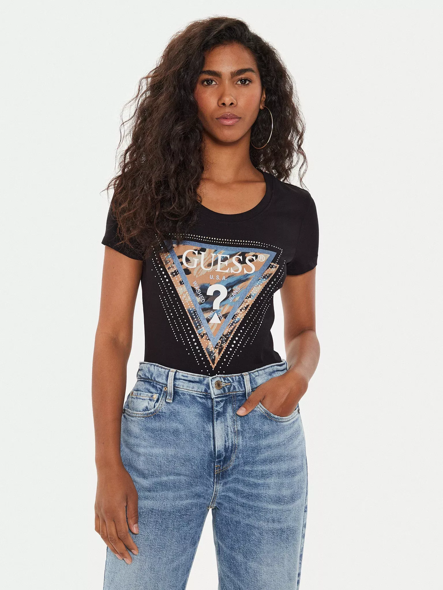 Tee shirt  Guess jeans W4YI15 J1314 JBLK Jet Black A996