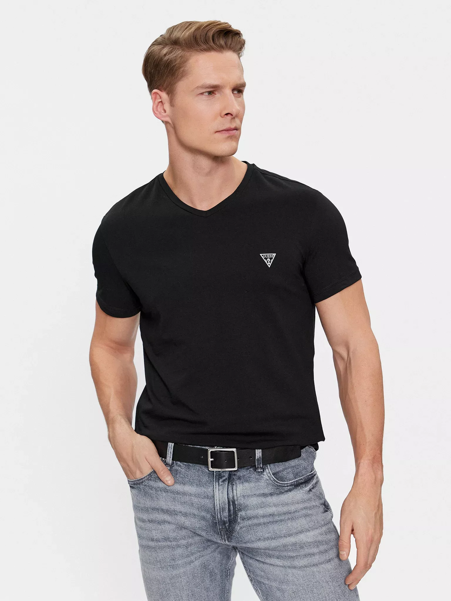 T-S manches courtes  Guess jeans U97G03 KCD31 A996 JET BLACK W/ FROST G