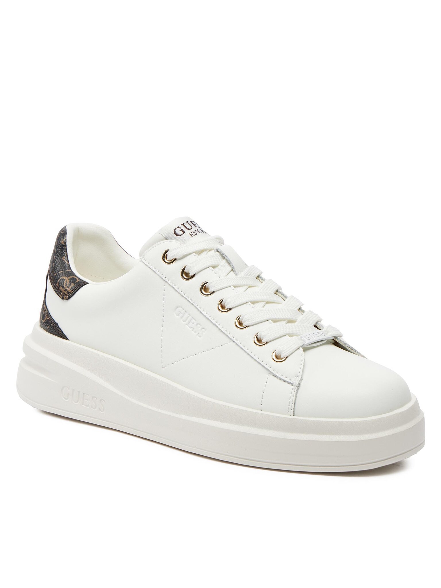 Baskets / Sneakers  Guess jeans FLJELB FAL12 WHITE BROWN