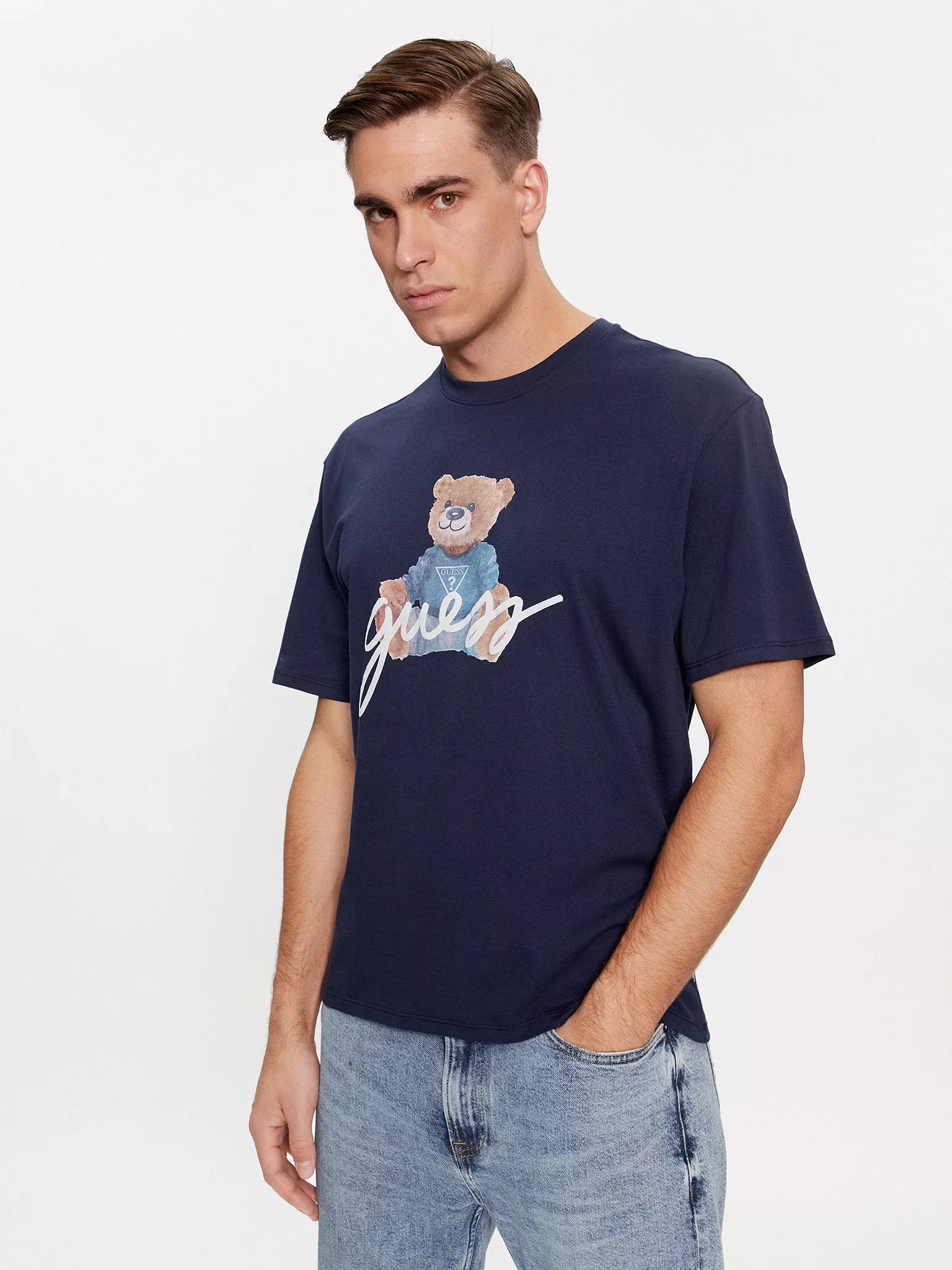 T-S manches courtes  Guess jeans M4RI81 K9RM1 F7BG BLACKENED BLUE MULTI