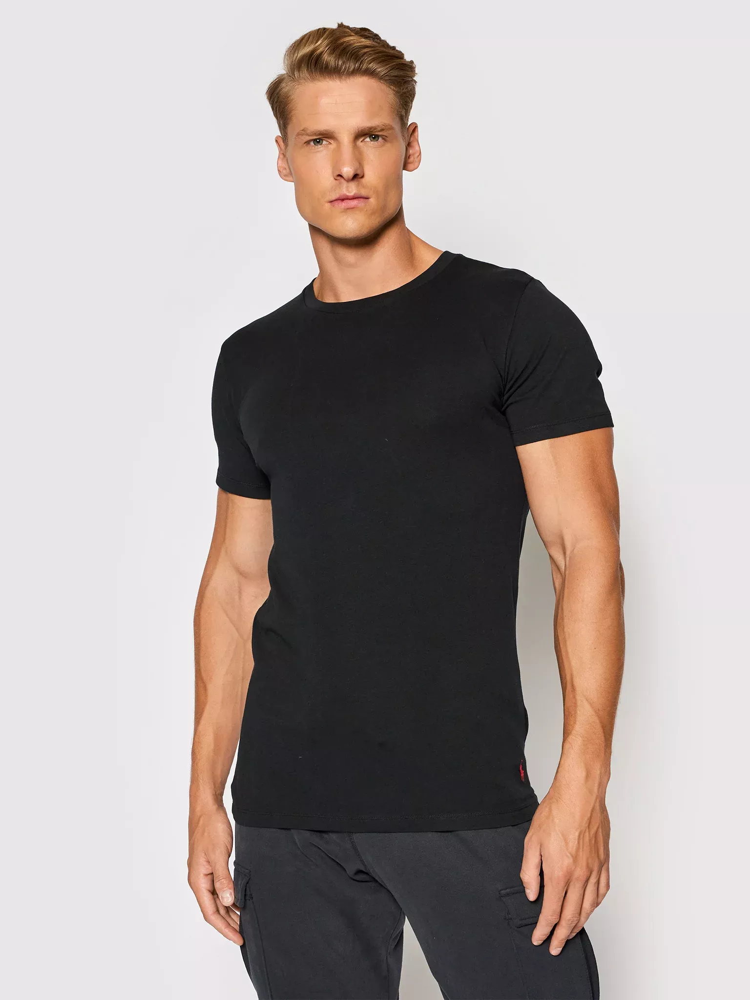 T-S manches courtes  Ralph lauren 714835960 001 2PK POLO BLACK/POLO BLACK