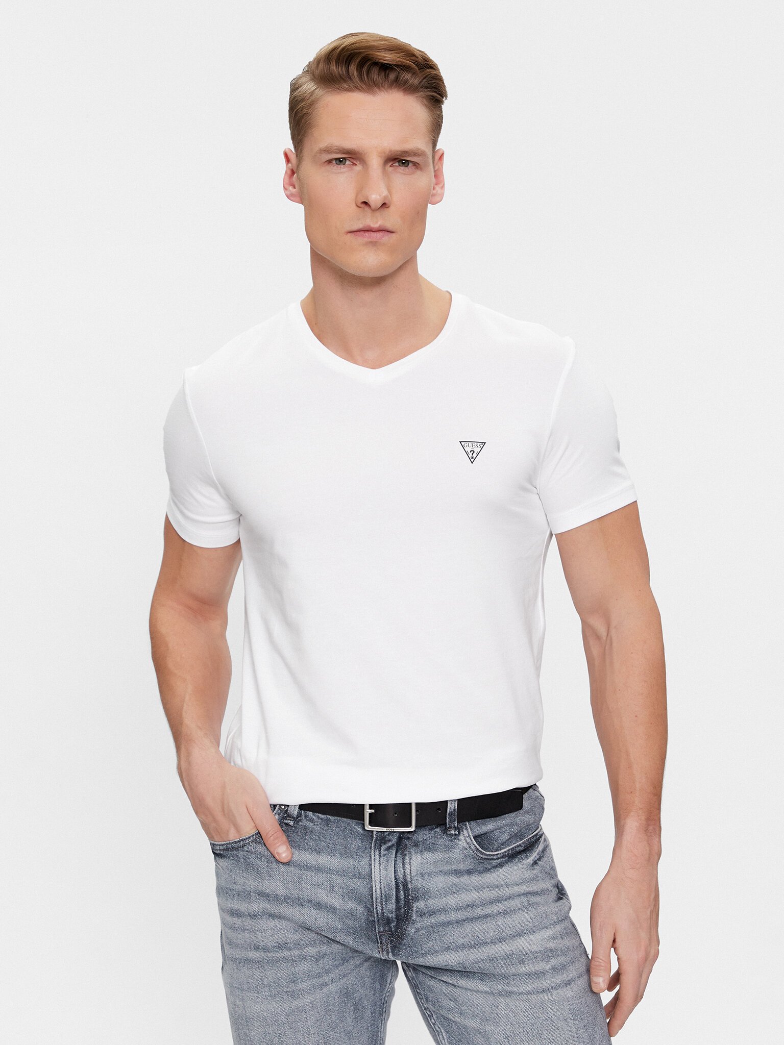 T-S manches courtes  Guess jeans U97G03 KCD31 A009 OPTIC WHITE