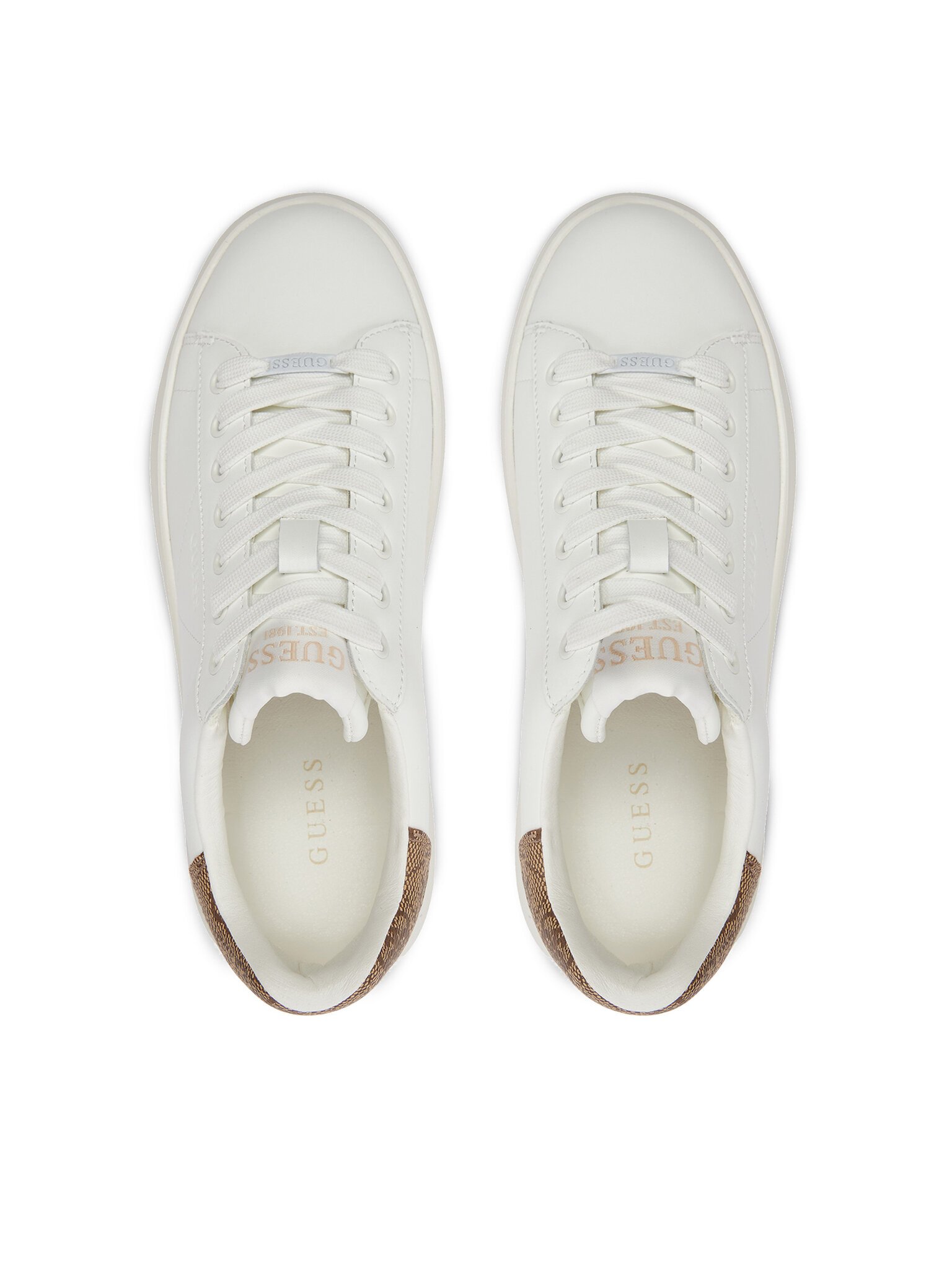 Baskets / Sneakers  Guess jeans FLJELB FAL12 WHITE BEIGE