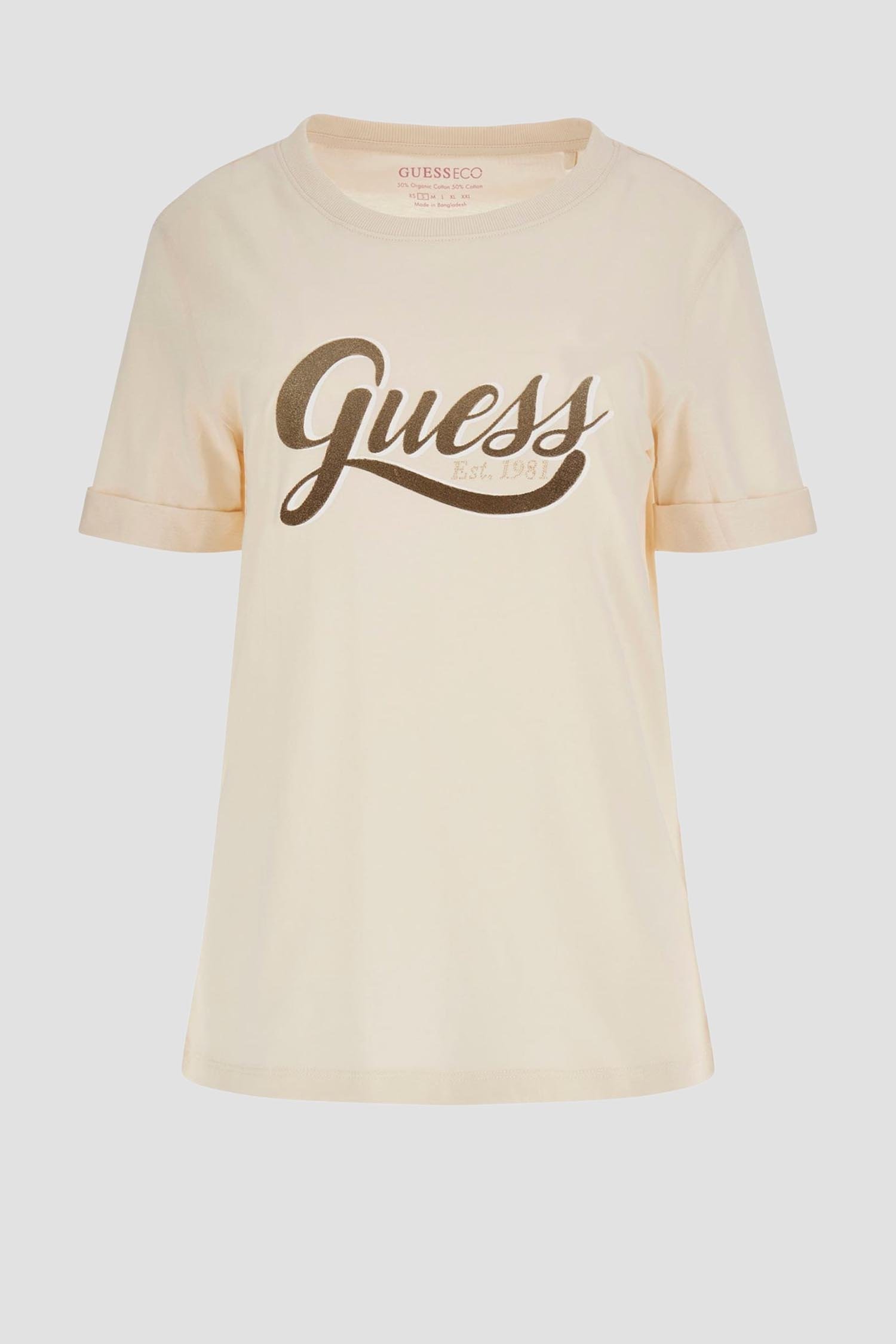 Tee shirt  Guess jeans W4YI09 JA914 G1E0 CREME BRULEE
