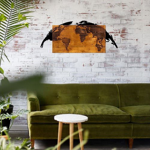 Objet mural décoratif  Wall addiction 899SKL1329 Walnut/Black