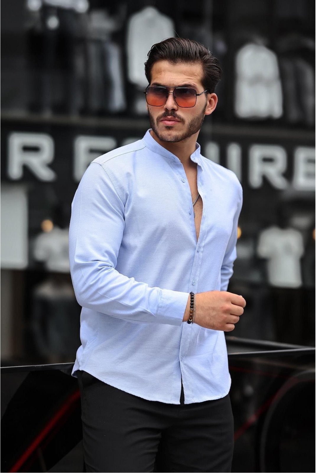 Chemises manches longues  VALIBERTA G10103-Blue Blue 
