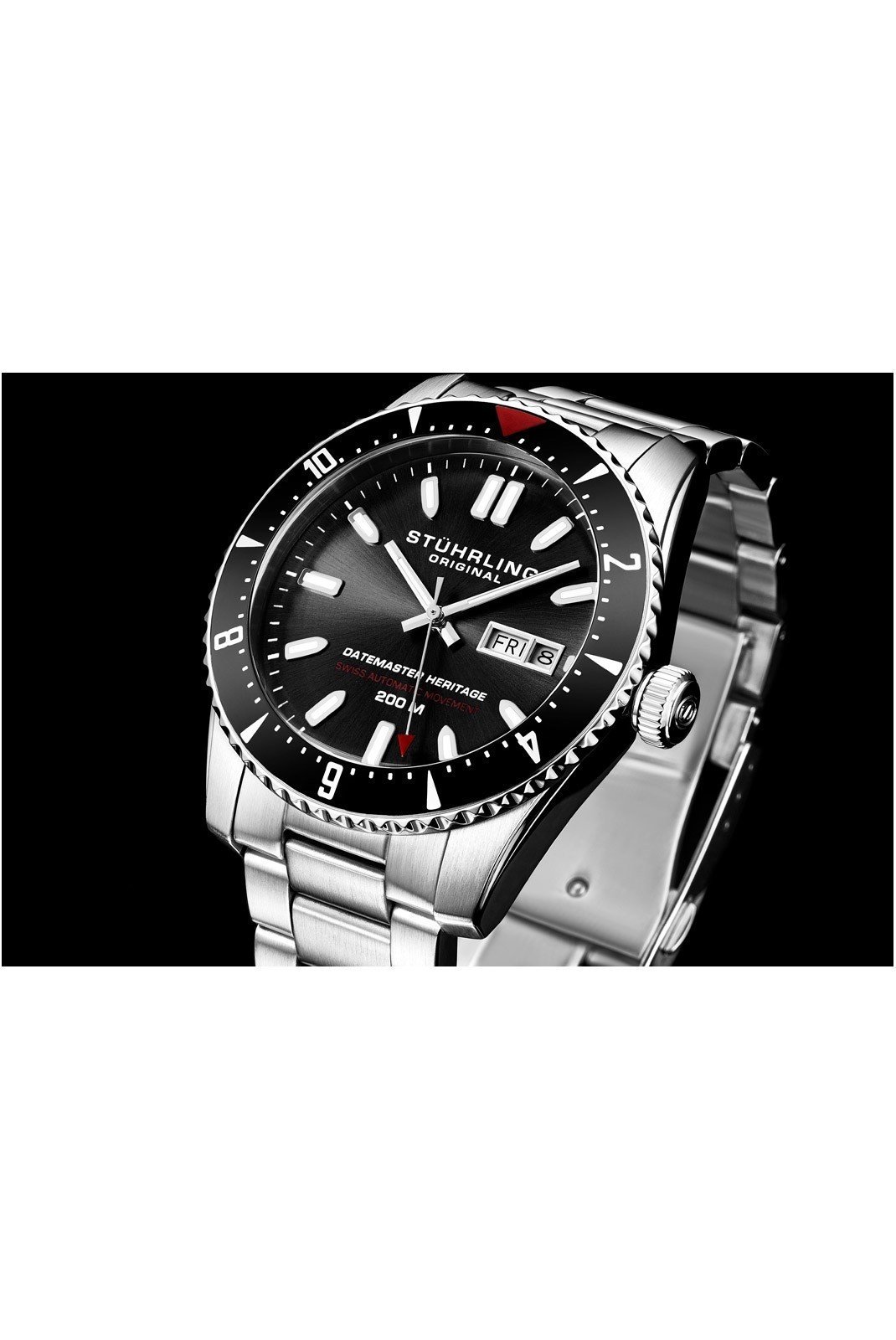 Montres  STUHRLING 1004.01  Silver - Black - Silver