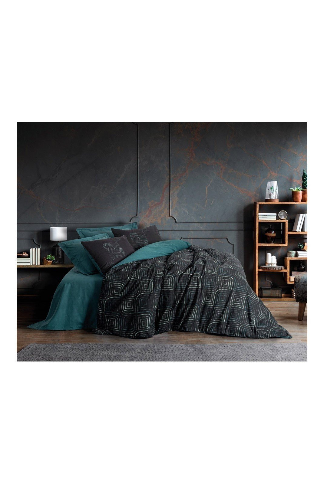 Linge de lit  Cotton box 129CTN64619 Petrol Blue