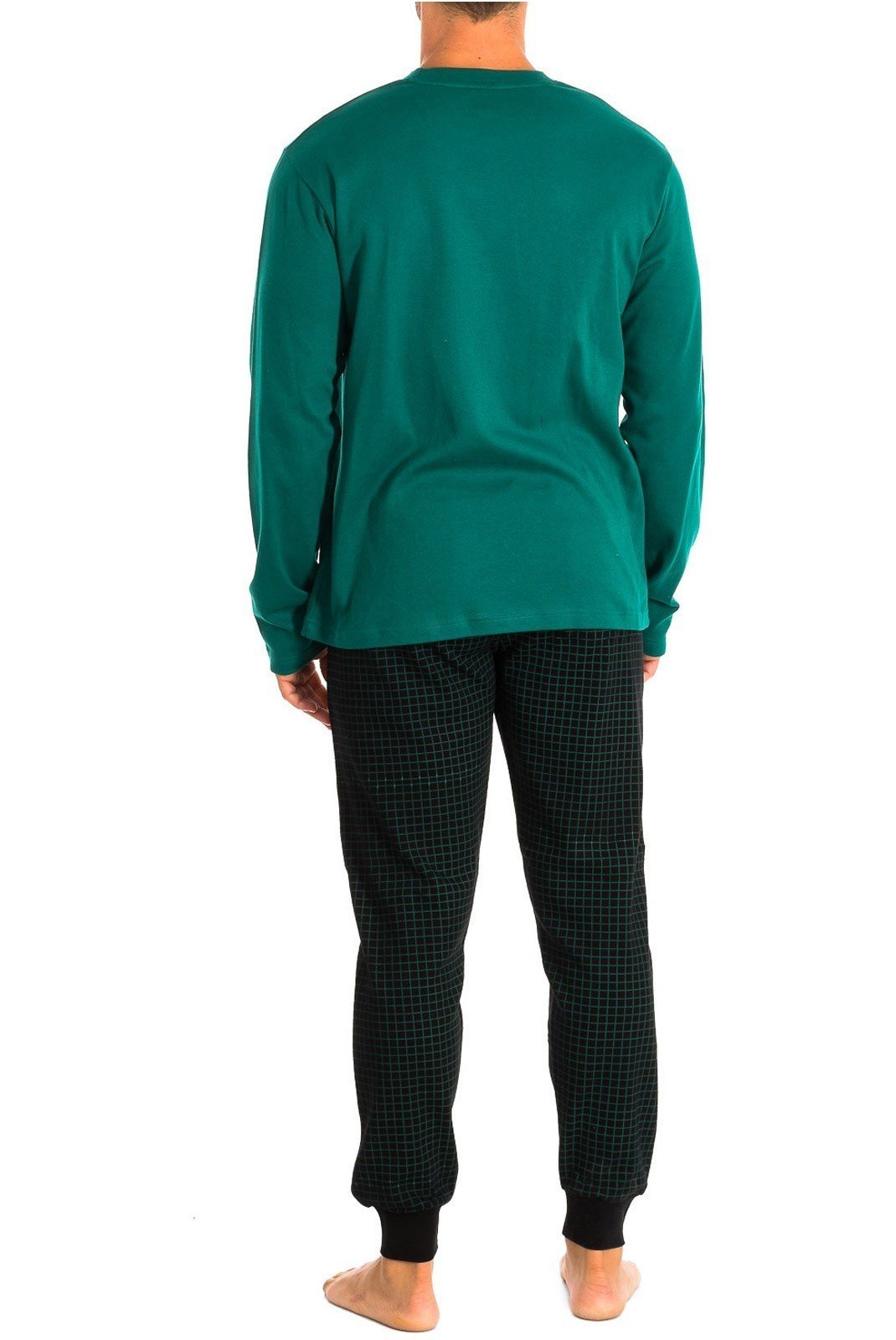 Pyjamas / Peignoirs  KISSES & LOVE KL30171 Verde-negro cuadros