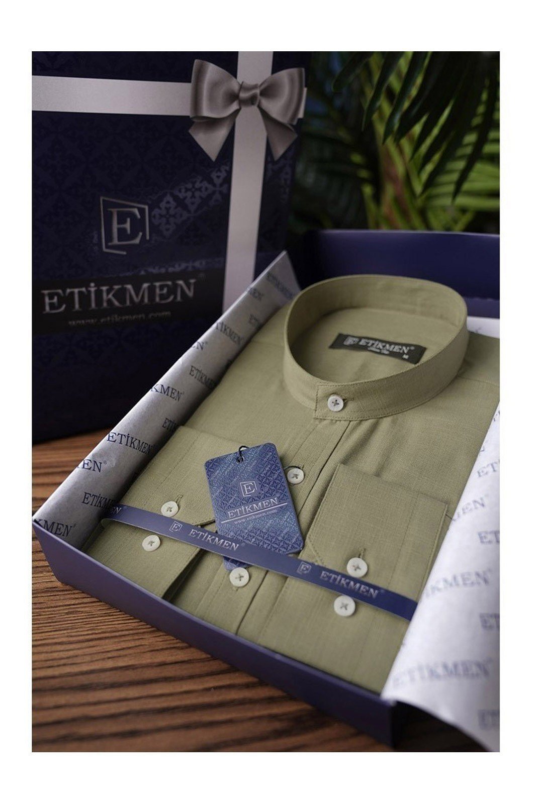 Chemises manches longues  ETIKMEN 77_Khaki-Green Khaki-Green