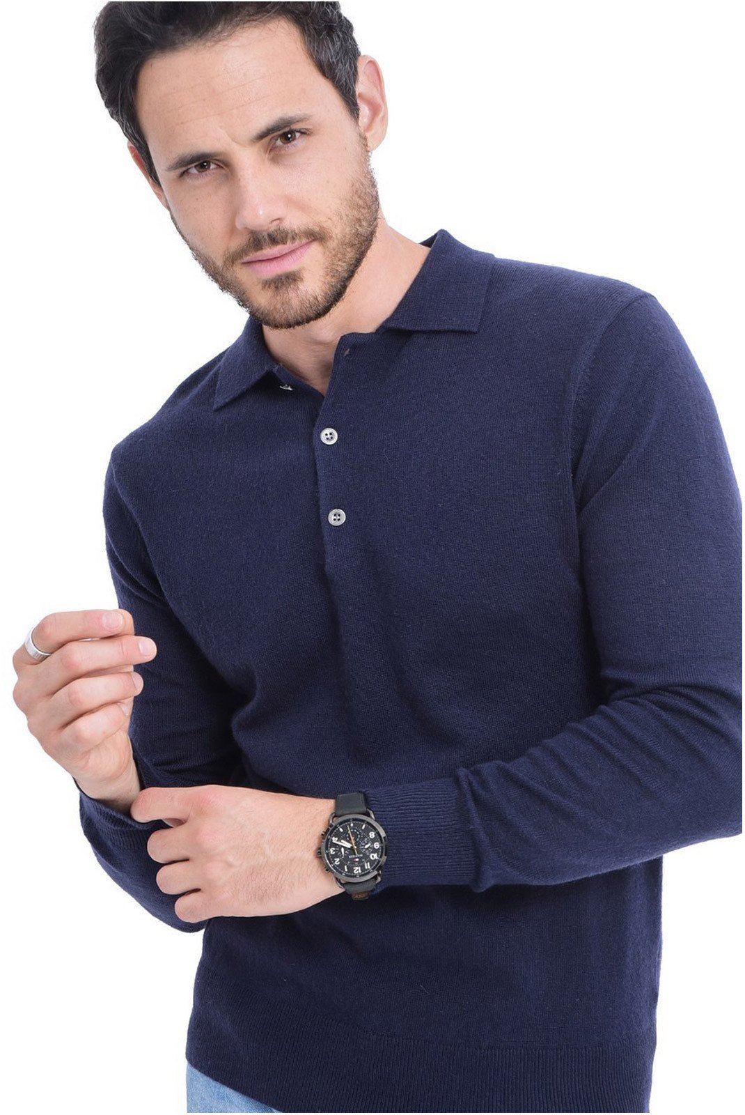 Polos manches courtes  Le Cachemire français CF-36_BLEU_NUIT 