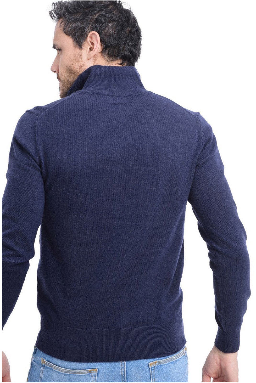 Gilets  Le Cachemire français CF-33_BLEU_NUIT Bleu Nuit