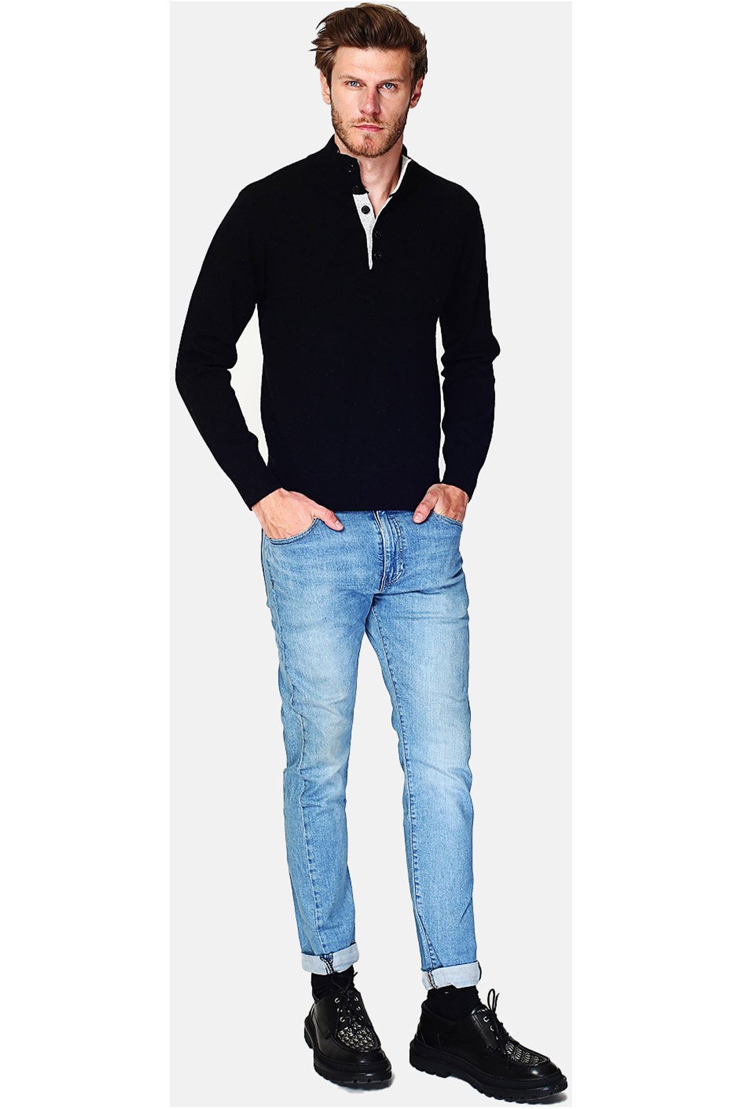 Pulls  Le Cachemire français CF-91_NOIR Noir