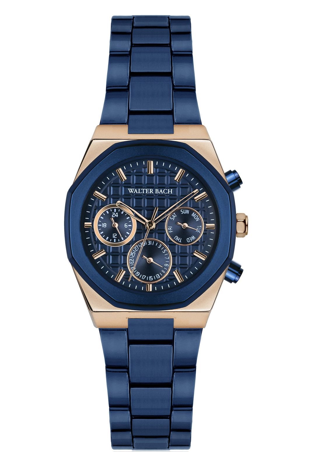 Montres  Walter bach WDR2-X00BL  Rose gold/Blue matte/Blue