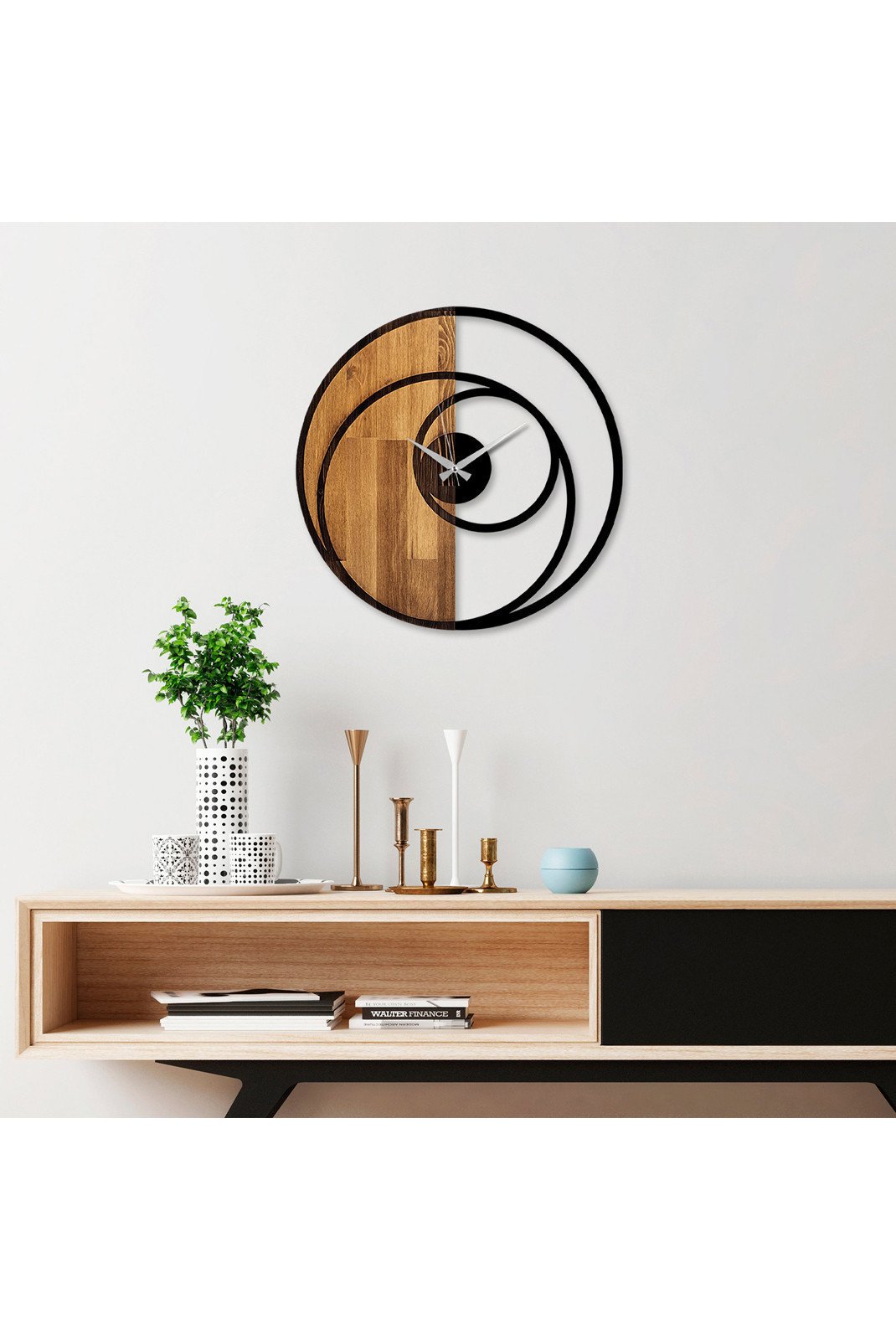 Horloges et pendules  IN TIME 539TNL1144 Walnut / Black