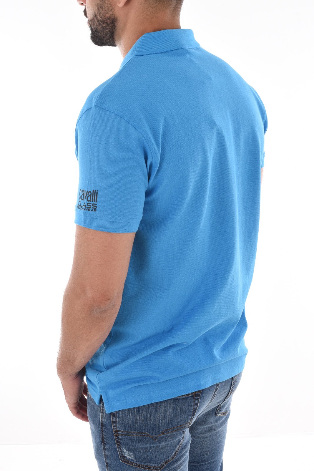 Polos manches courtes  Cavalli Class SXT64A KB002 LIGHT BLUE