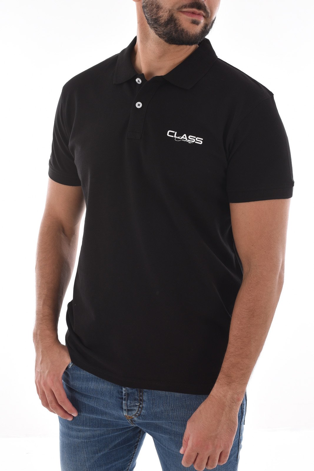 Polos manches courtes  Cavalli Class SXT64B KB002 BLACK