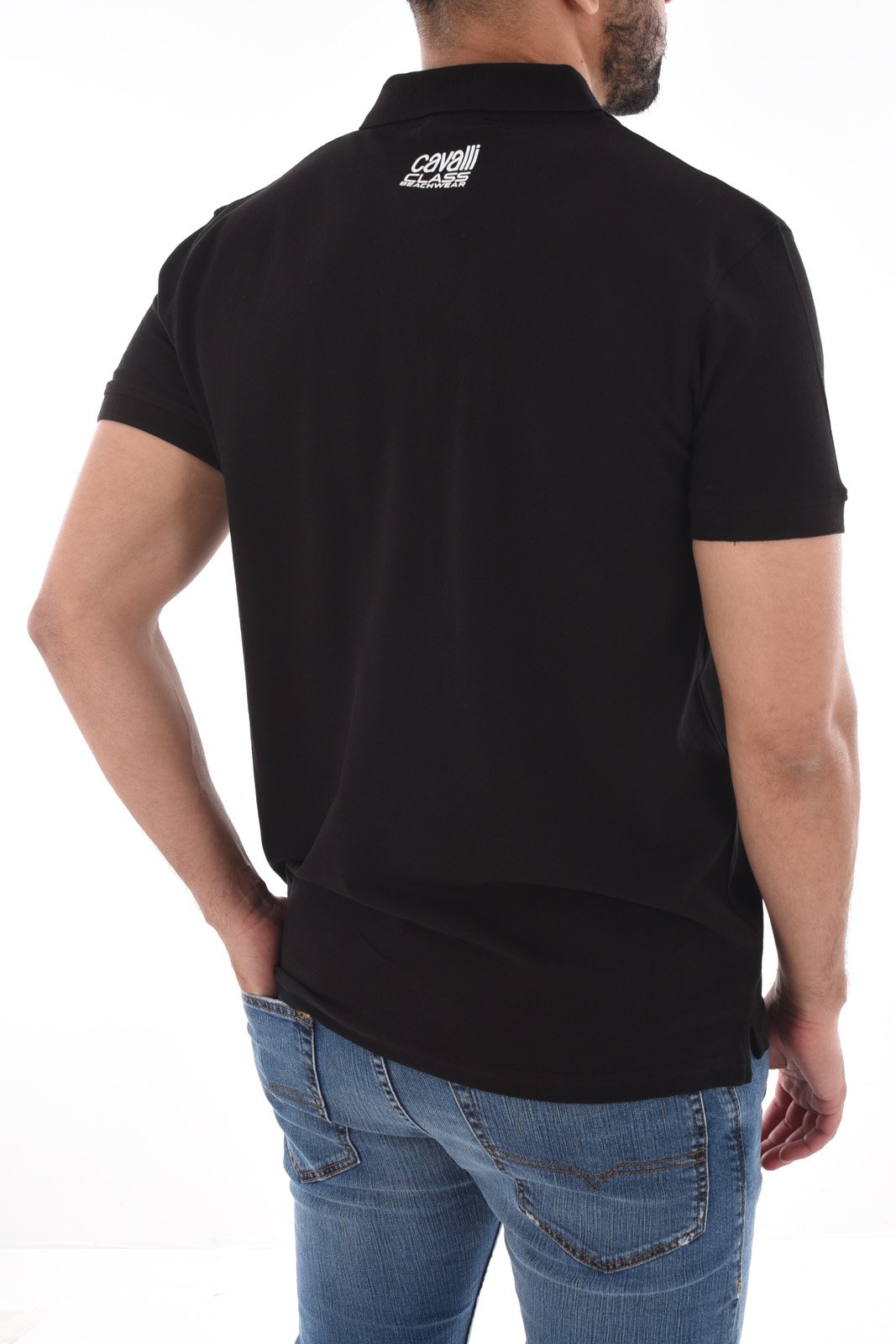 Polos manches courtes  Cavalli Class SXT64B KB002 BLACK