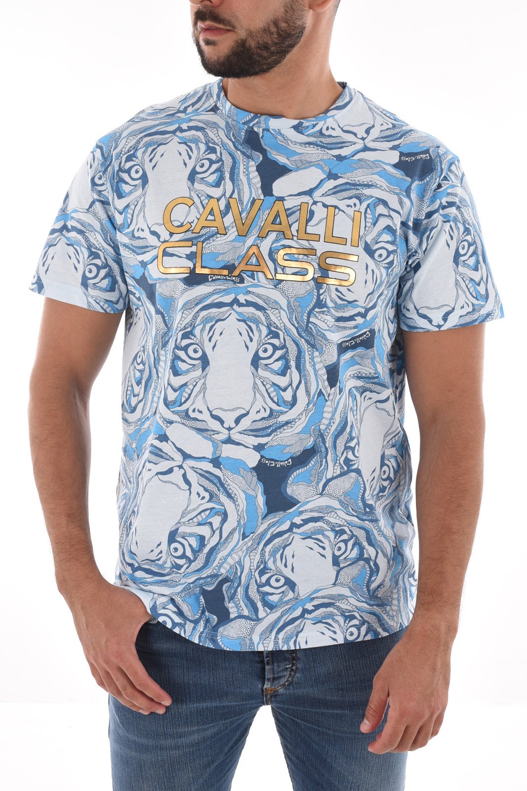 T-S manches courtes  Cavalli Class SXH01D 3PN01 LIGHT BLUE