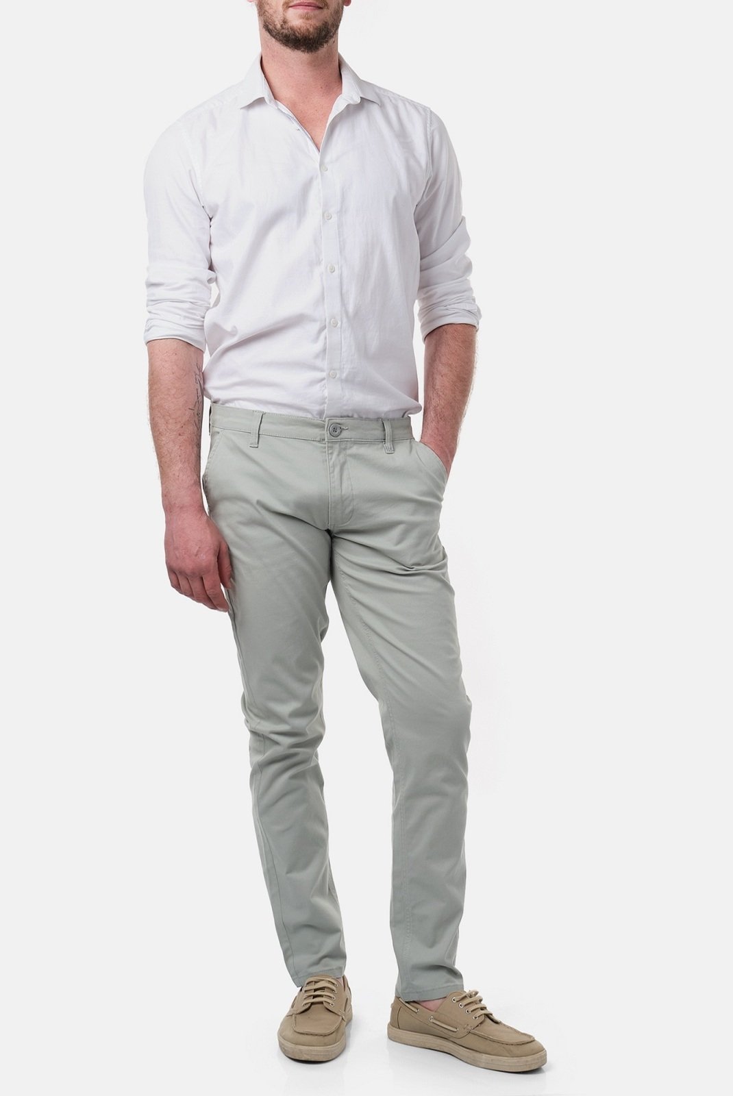 Pantalons chino/citadin  Hopenlife RIKA AQUA GRIS
