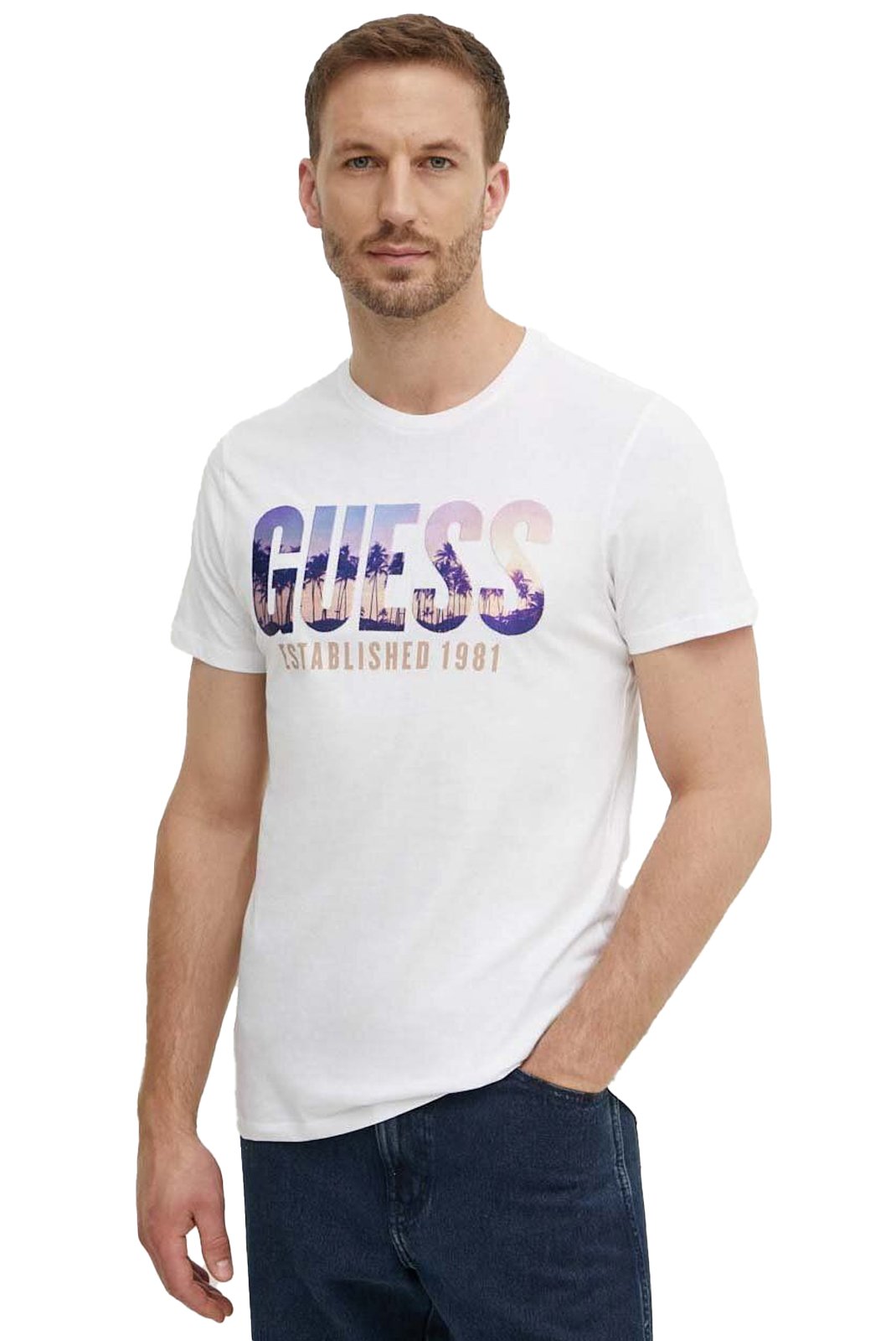 T-S manches courtes  Guess jeans M4YI83 K9RM1 G011 Pure White