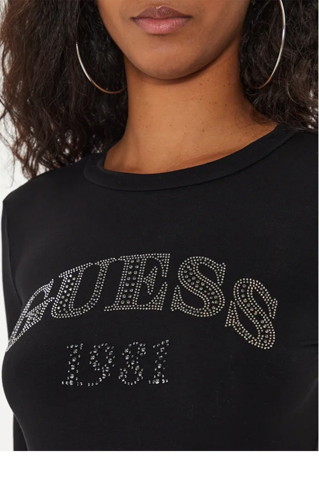 Tee shirt manches longues  Guess jeans W4YP06 K68D2 JBLK Jet Black A996