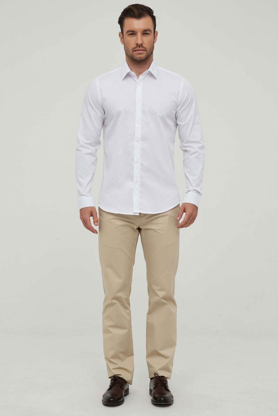 Chemises manches longues  Yves Enzo paris SLIM1009-9 9 Blanc