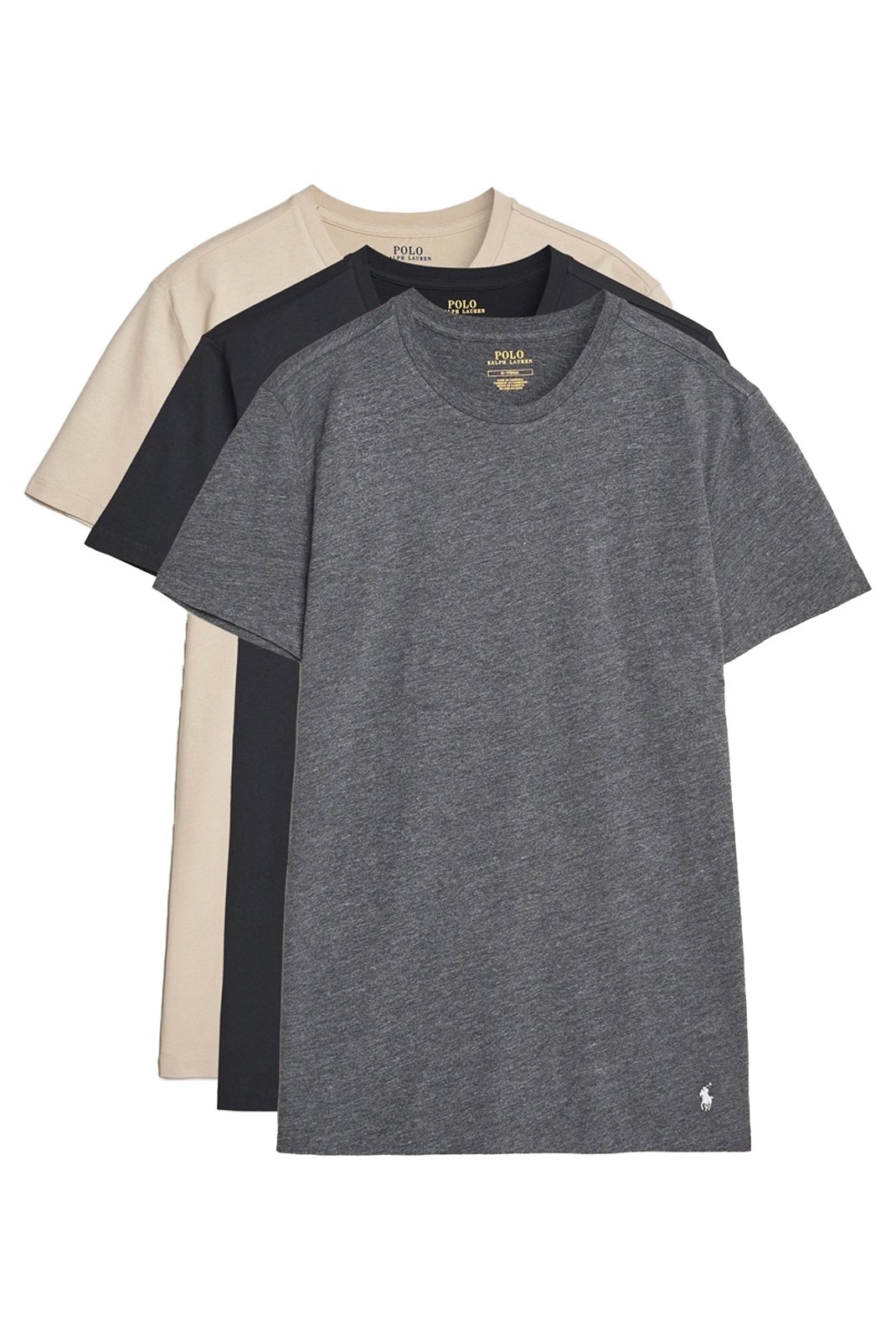 T-S manches courtes  Ralph lauren 714830304 037 3PK STNWR GRY/BRCLY HTR/BLACK