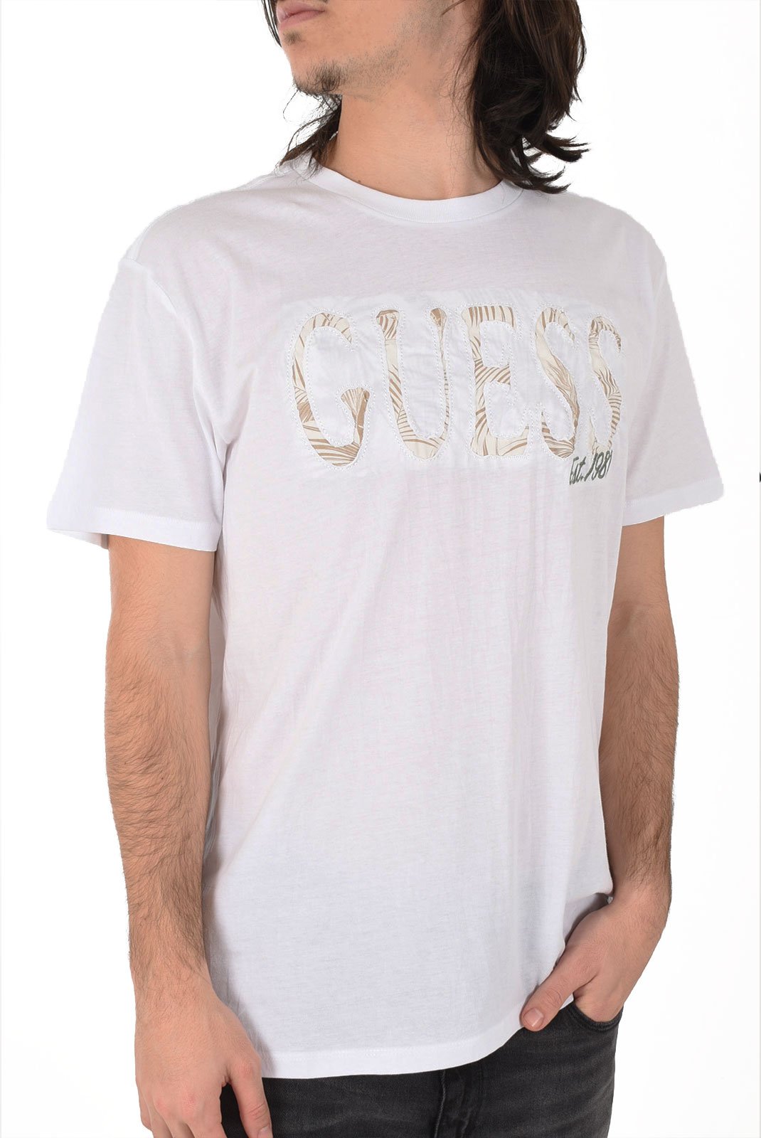 T-S manches courtes  Guess jeans M4YI89 K9RM1 G011 Pure White