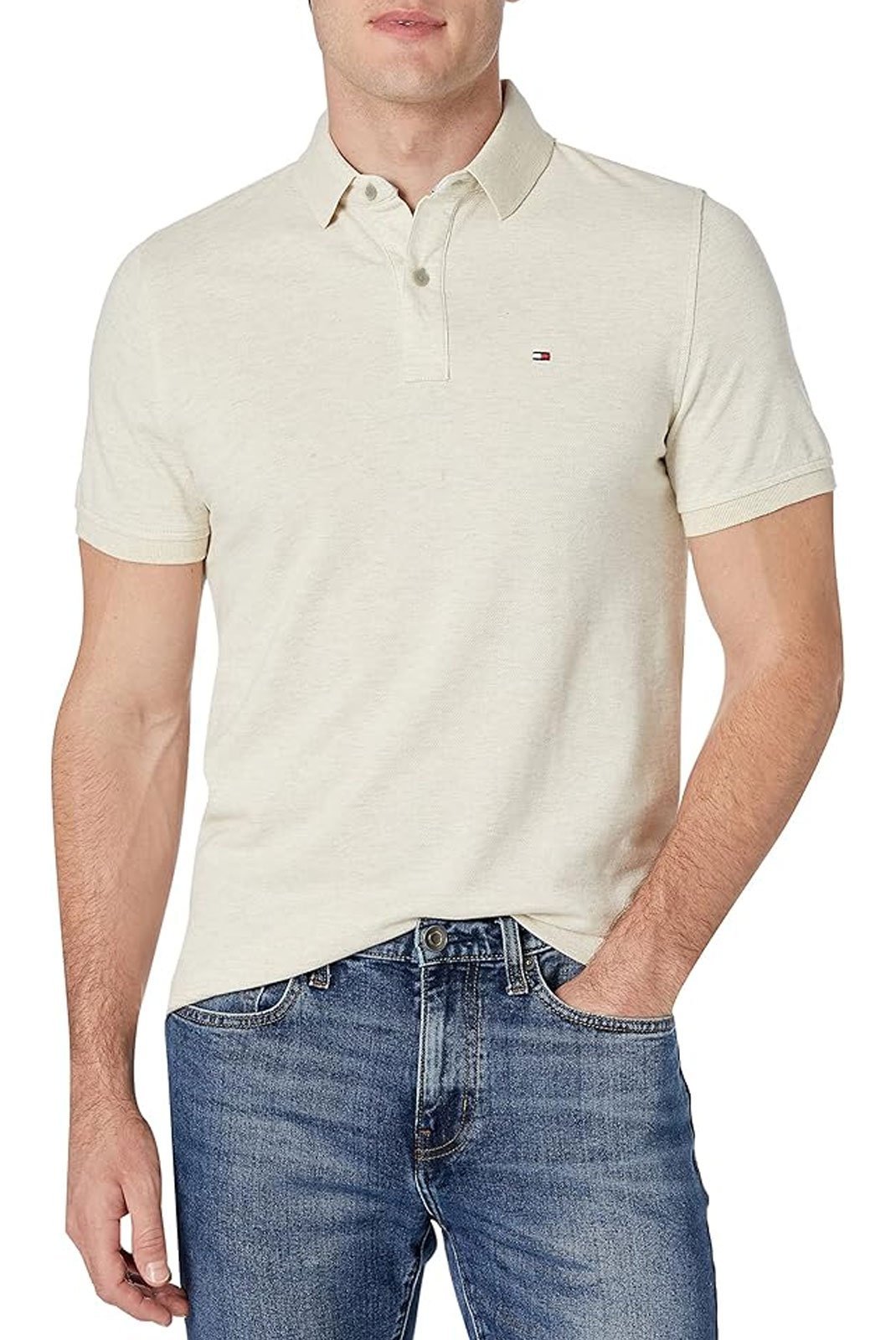 Polos manches courtes  Tommy Jeans DM0DM20676 PMT Grey Htr