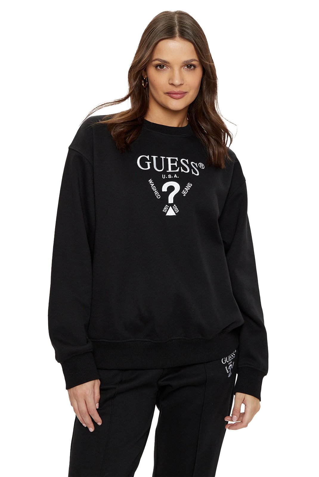 Sweat / sweat zippé  Guess jeans V5RQ12 KC3D2 JBLK Jet Black A996