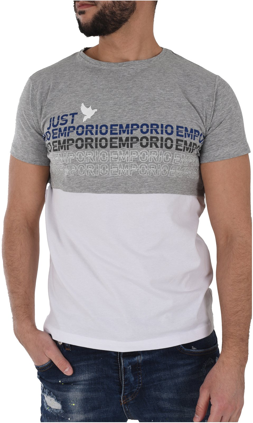 T-S manches courtes  Just Emporio JE-MYTIM-02 WHITE/GREY MEL