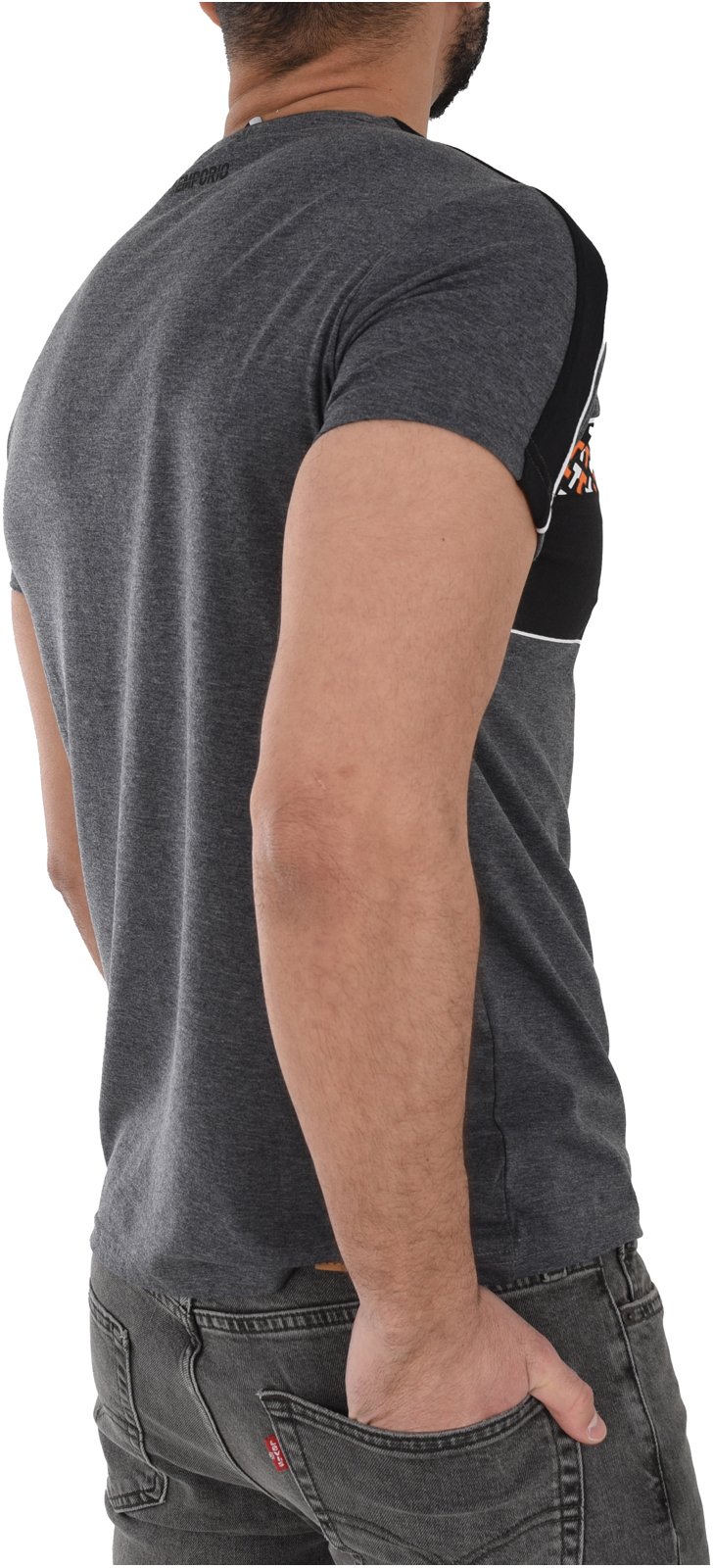 T-S manches courtes  Just Emporio JE-MUKIM-01 ANTHRA MEL/BLACK