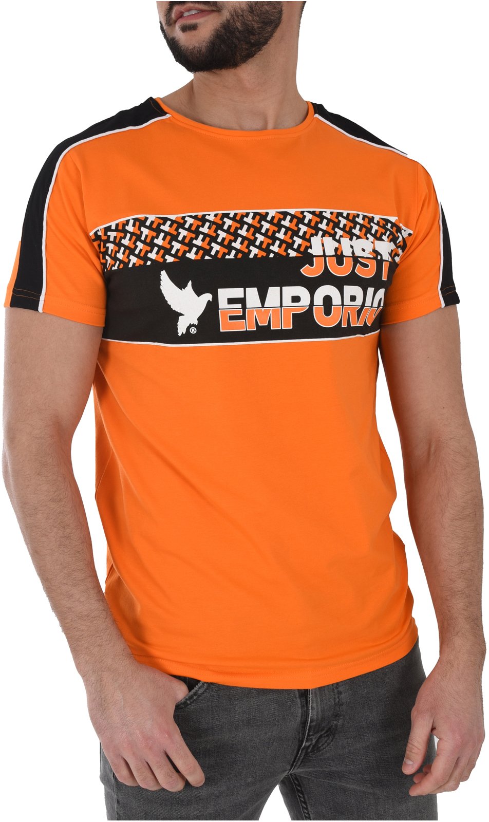 T-S manches courtes  Just Emporio JE-MUKIM-01 ORANGE/BLACK