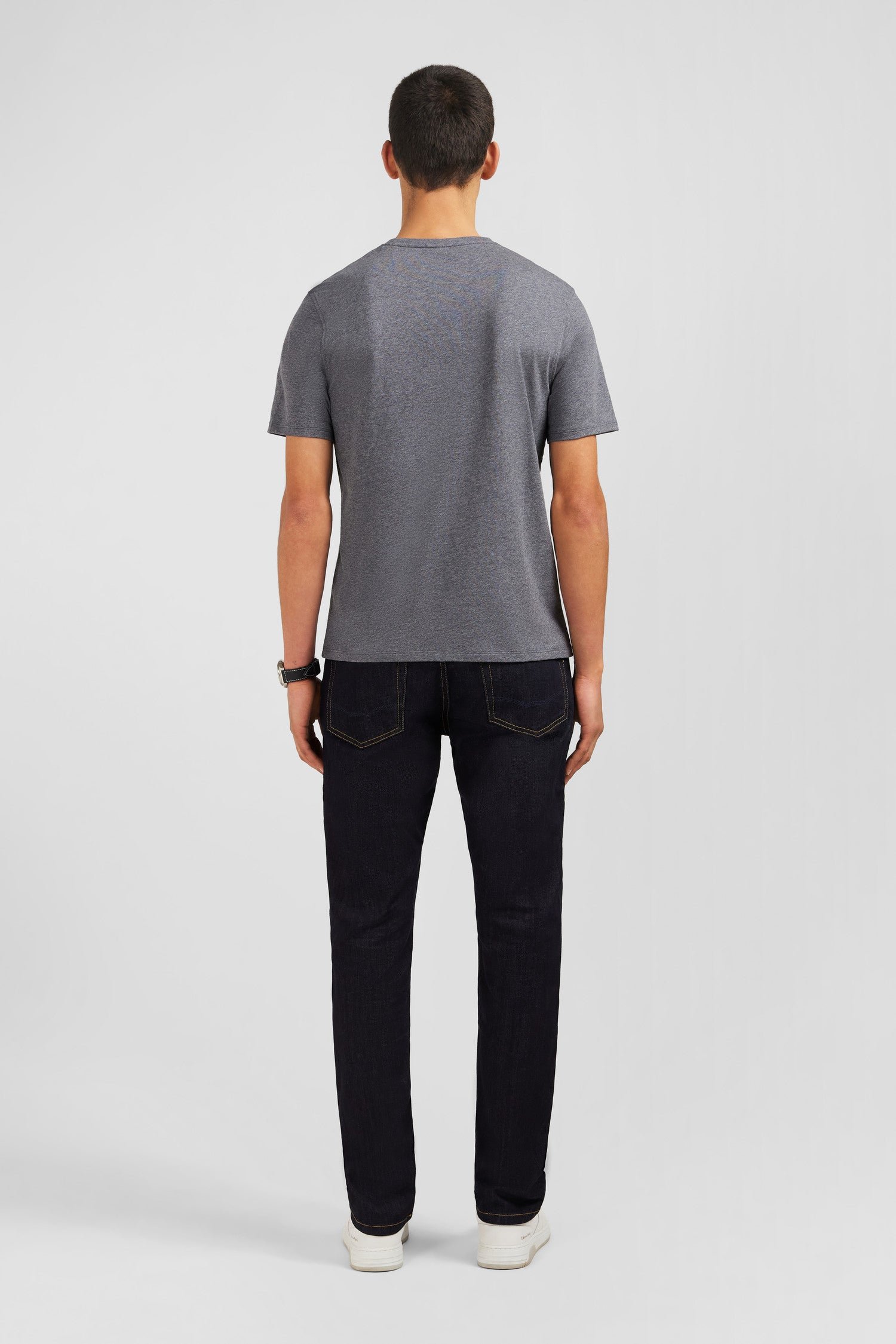 T-S manches courtes  Eden park PPKNITCE0007 GRIS FONCE