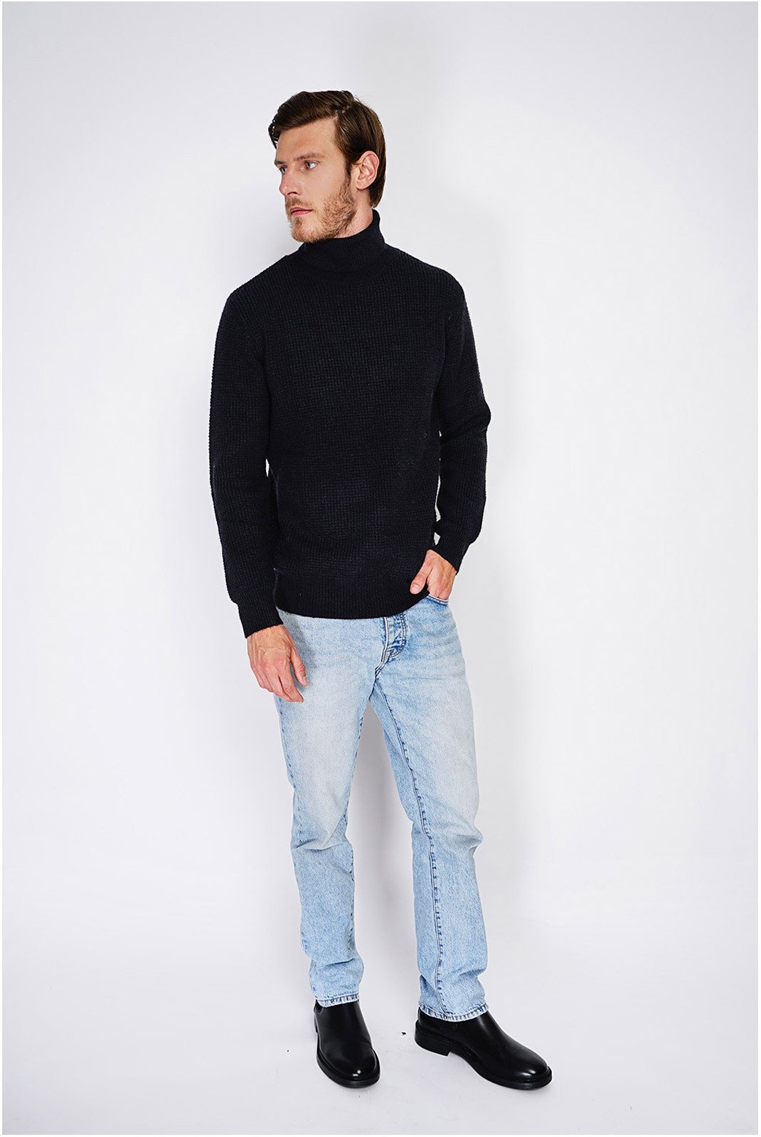 Pulls  Le Cachemire français CF-83_NOIR Black