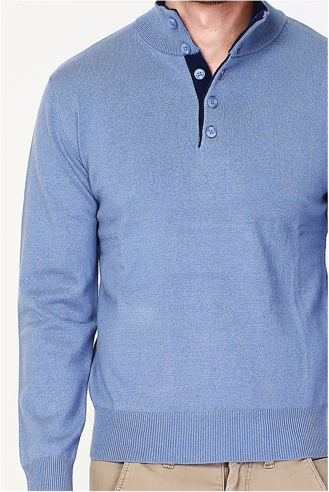 Pulls  Le Cachemire français CF-91_BLEU_GRIS  Bleu Gris