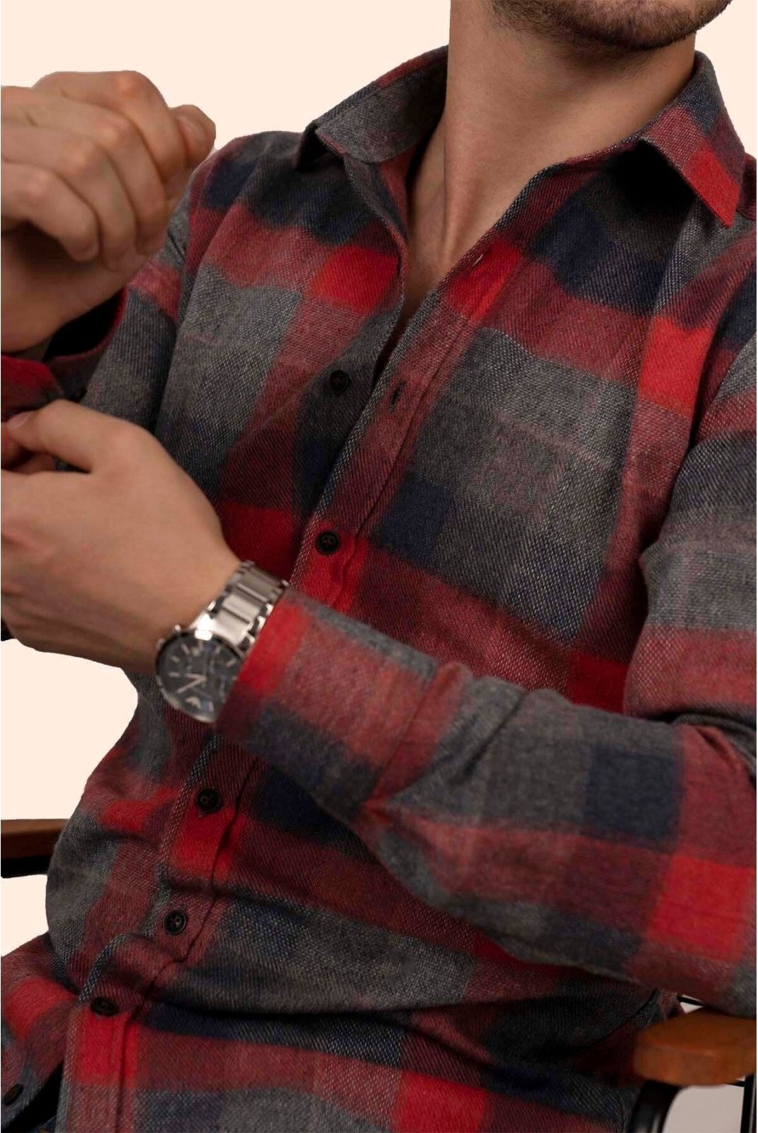Chemises manches longues  ETIKMEN 99999-Red Red 