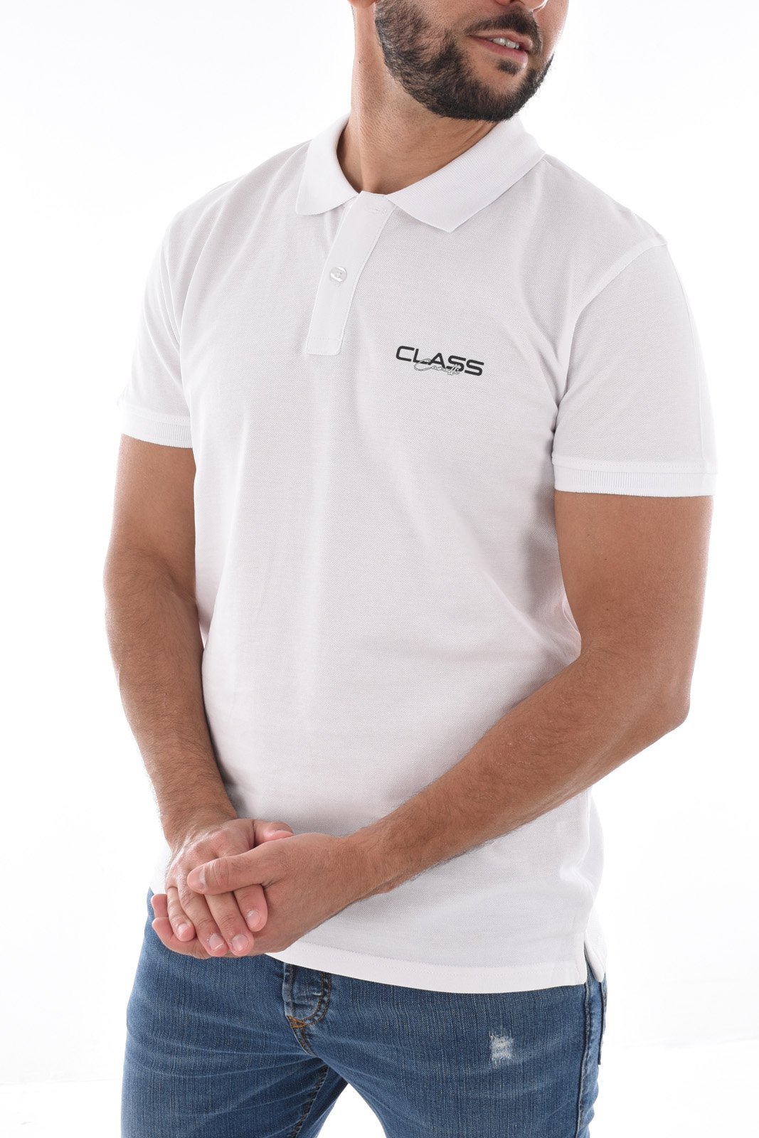 Polos manches courtes  Cavalli Class SXT64B KB002 WHITE