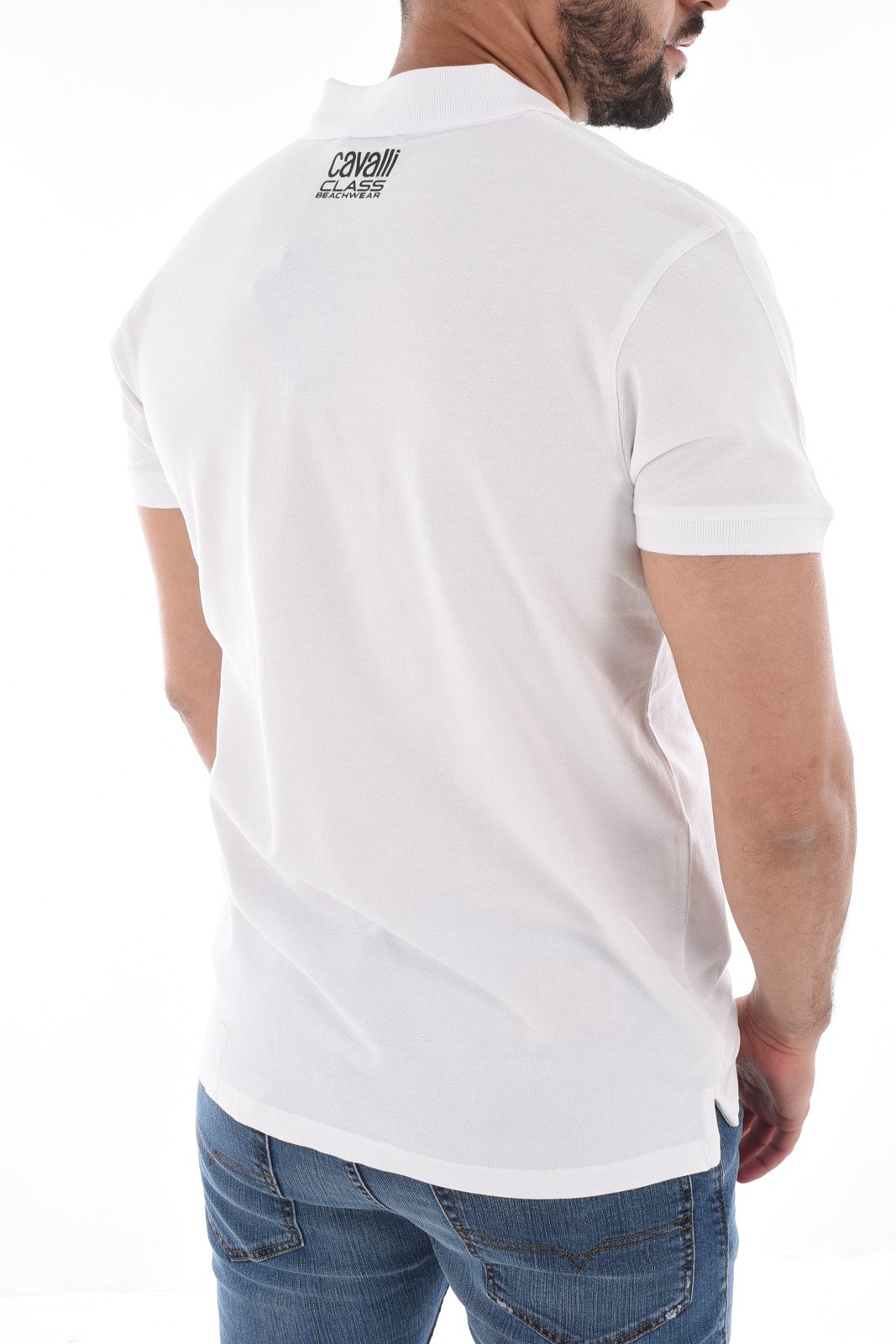 Polos manches courtes  Cavalli Class SXT64B KB002 WHITE