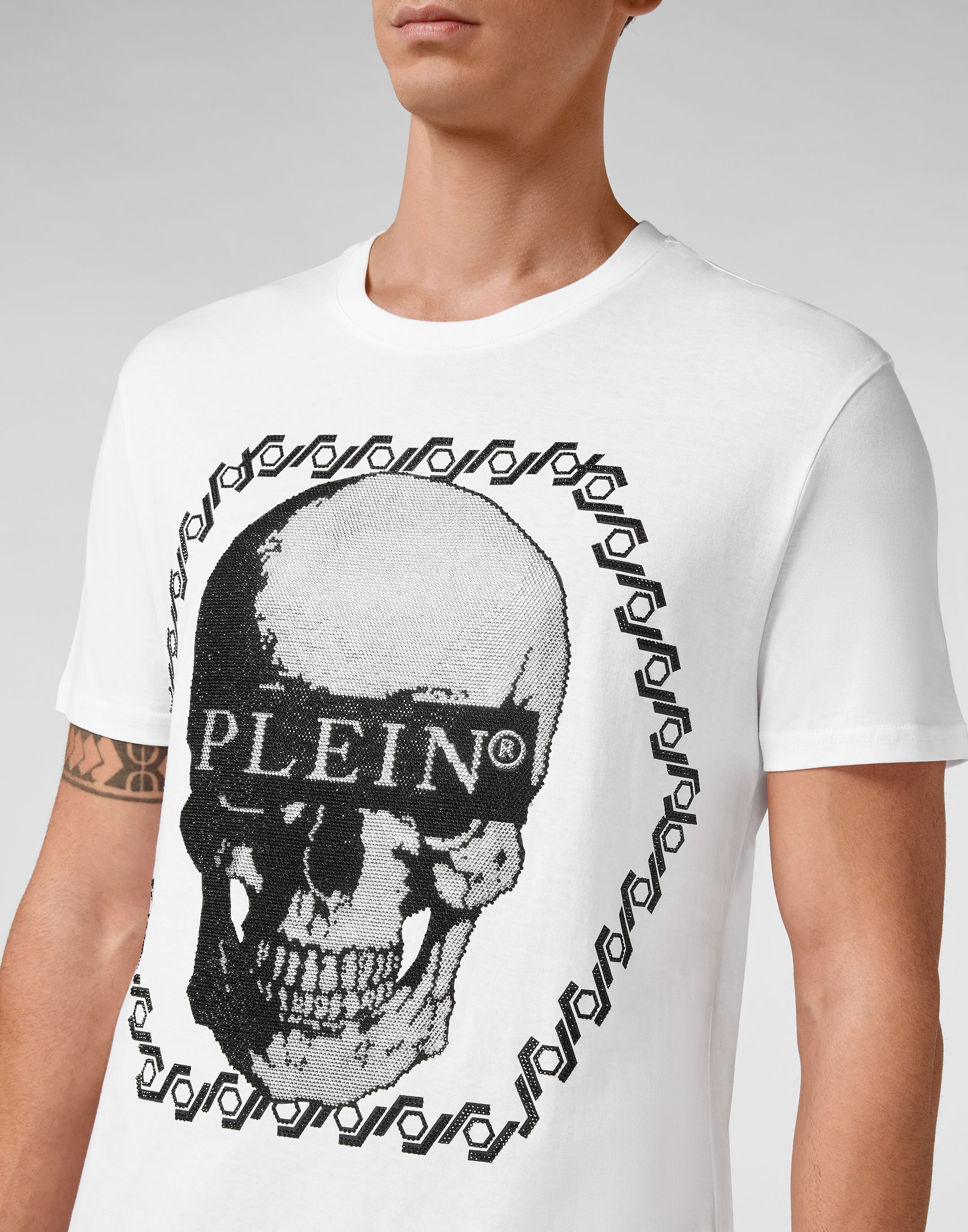 Tee-shirts  Philipp plein MTK5150 PJY002N 01 WHITE