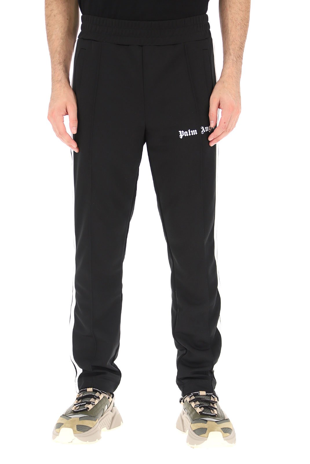 Pantalons sport/streetwear  Palm Angels PMCA007E20FAB0011001 BLACK/WHITE