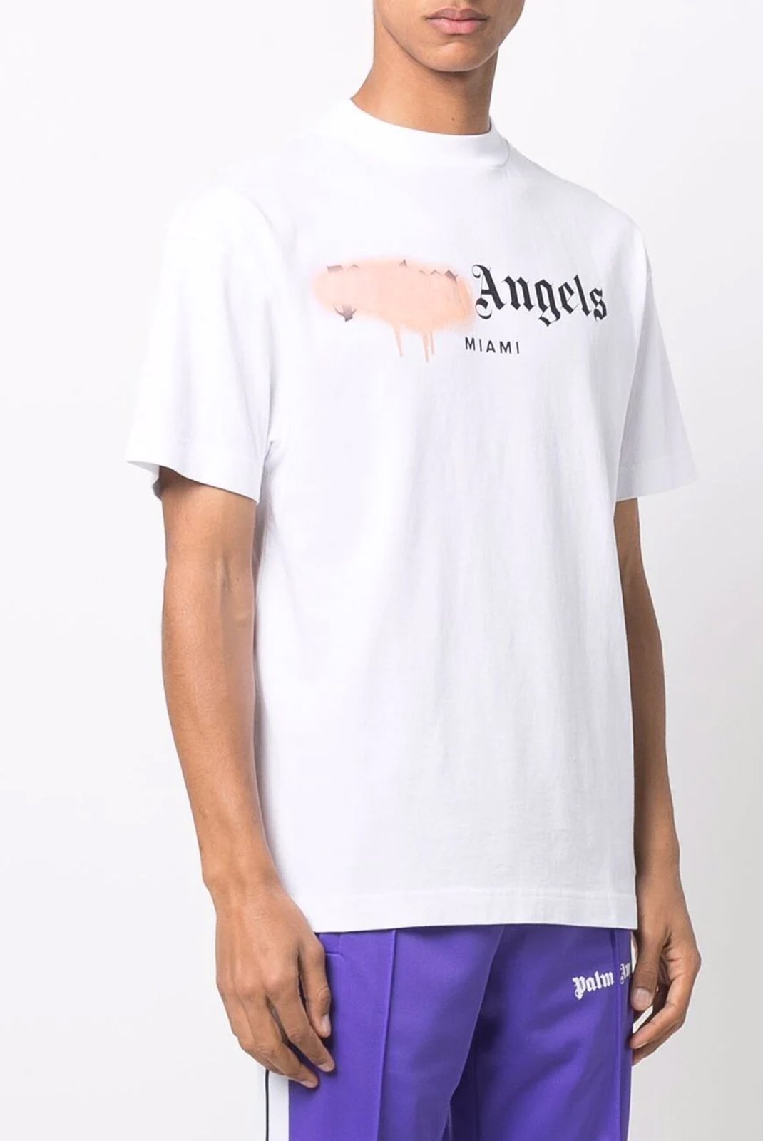 Homme  Palm Angels PMAA001S21JER0340130 WHITE/PINK