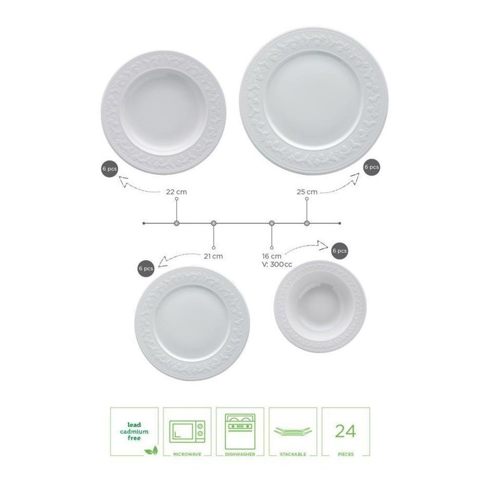 Services de table  Hermia 973BRS1130 White