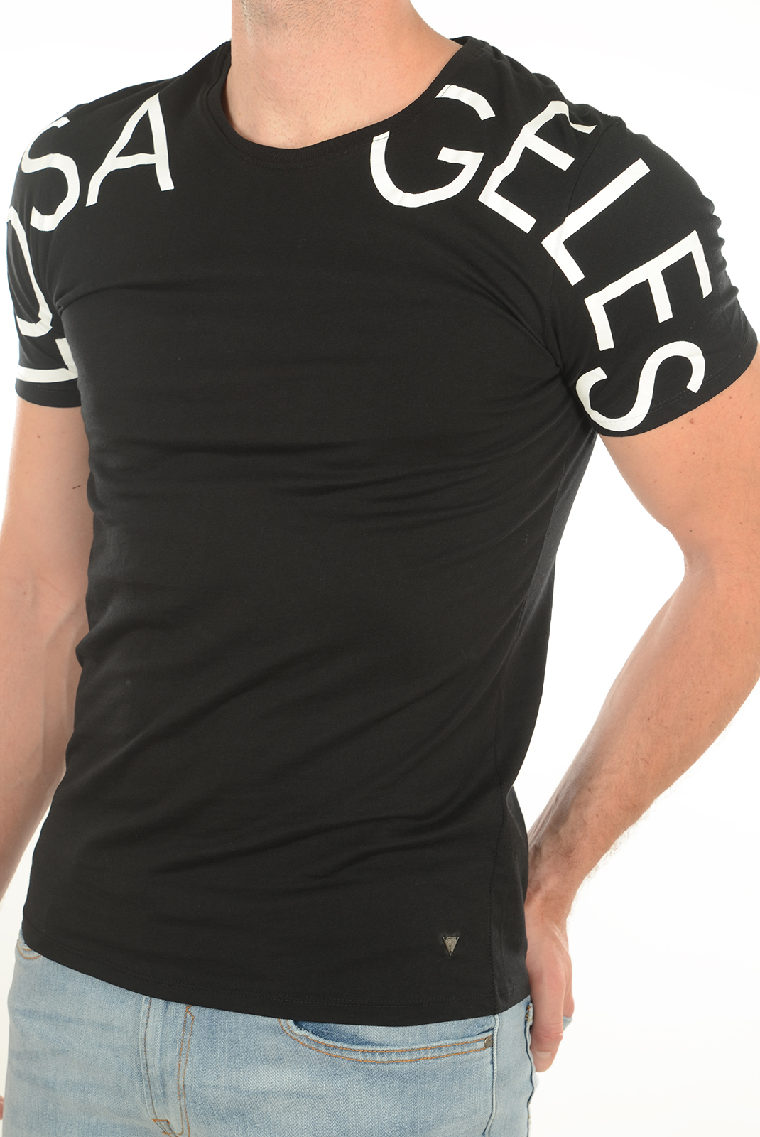 Tee-shirts HOMME GUESS JEANS M72I47 K5HJ0 A996 noir